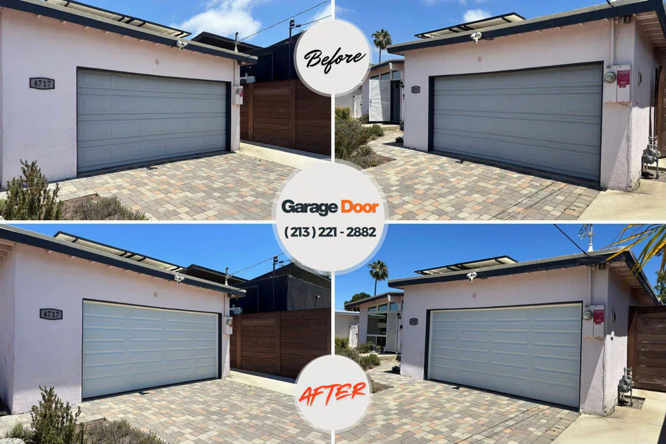 Before and after: garage door repair Comanche, OK